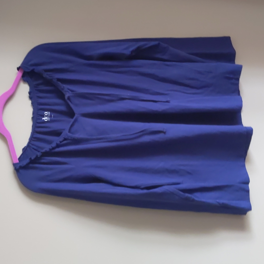 Navy Peasant Top